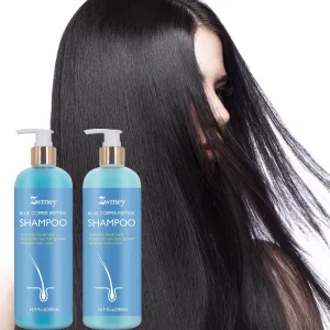Custom Private Label Hair Care Set Blue Copper Peptide Scalp Repair Hair Loss Prevention 500ML Organic Gel Shampoo Conditioner