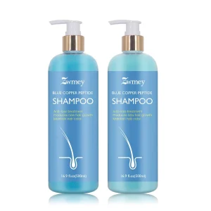 Custom Private Label Hair Care Set Blue Copper Peptide Scalp Repair Hair Loss Prevention 500ML Organic Shampoo Conditioner