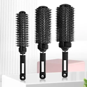 Custom Salon Extension Blow Drying Styling Tools Barrel Extended Hair Brush Boar Bristles Ceramic Ionic for Curly Hair Rubber