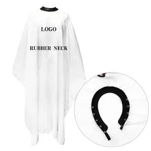 Custom Salon Rubber Neck Hair Styling Cutting Cape High Quality Polyester Silicone Neck Hairdressing Barber Capes