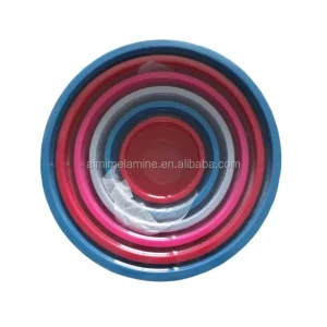 Custom Size Round Solid Color Eco Friendly Disposable Melamine Mixing Bowl with Lid Asian Zen Style