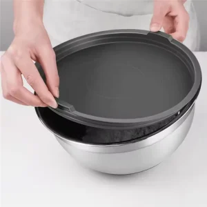 Custom Stainless Steel Set PLA Lid Silicone Base Multiple Color Size Baking s/s pharmaceutical mixing bowl