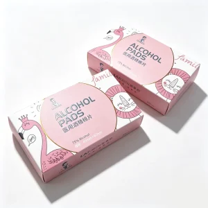 Custom White Cardboard Double Wall Boxes Pink Folding Carton with Auto Bottom Lock