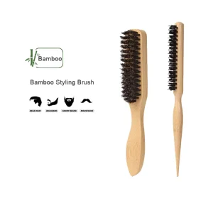 Custom Wooden Personalized Hairbrush Curly Hair Styling Boar Bristle Straightening Brush with Logo
