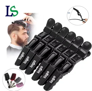 Custom logo Barber Stylist Sectioning Hairpins Salon alligator Hairgrips Hair Extension Tools Clip