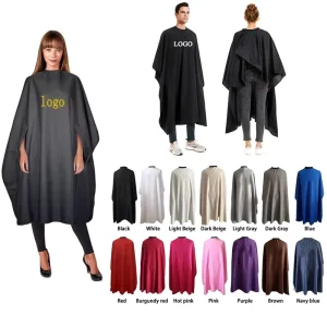 Custom logo Waterproof Hairdressing Styling Hai Salon Professional Waterproof Barber Capes With Arm Hole