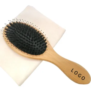 Customizable Bamboo Wood Hair Brush with Laser Type Home Use Air Cushion Boar Bulk Bristle Comb