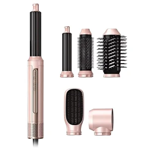 Customizable High Speed 6 in 1 Hair Dryer and Styling Device Multi Functional Heating Hairbrush and Straightening Curling Rod