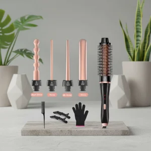 Customizable ODM 5 in 1 hair curler Multi Functional Interchangeable Heads Hair Styling Tool for Barber Shop or Home Hair Curler