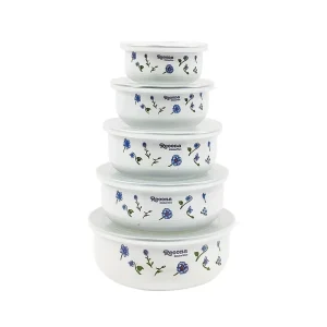 Customizable White Enamel Iron Mixing Finger Salad Bowl Custom Color Tableware with Cover Lid for Coffee & Bowling