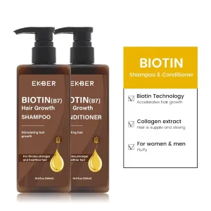 Customize Logo Ekber Argan Oil Shampoo Conditioner Keratin Biotin Collagen Shampoo Biotin Hair Growth Shampoo Conditioner