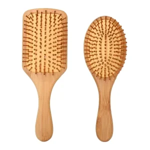 Customize Logo Ladies Long Hair Wood Bamboo Massage Hairbrush Meridian Wood Hair Brushes Comb