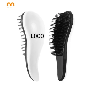 Customized Color Logo Detangling Massage Hair Comb ABS Plastic Black White Hair Brush Hairdressing Styling Tools