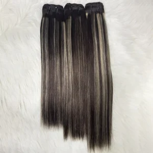 Customized Color Vietnamese Human Super Double Drawn High Quality Luxury Straight Highlight Bundles Cuticle Aligned