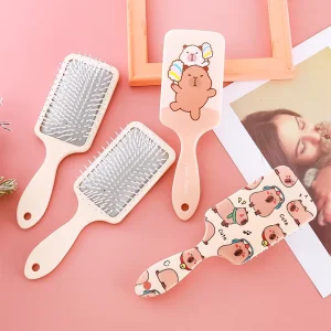 Customized Cute Cartoon Capybara Print ABS Material Scalp Massaging Air Cushion Hairbrush Suitable for Women