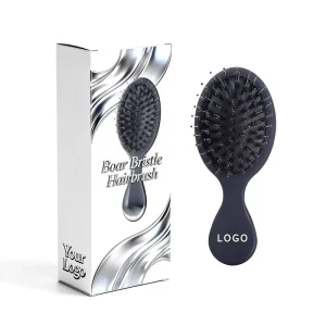 Customized Logo Personalized Air Cushion Mini Baby Hair Travel Size Boar Bristles Hairbrush