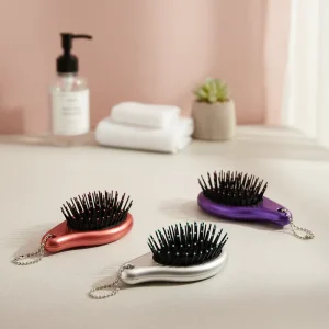 Customized Mini Travel Round Pocket Folding Detangling Hair Brush Professional Hairbrush for Women Men