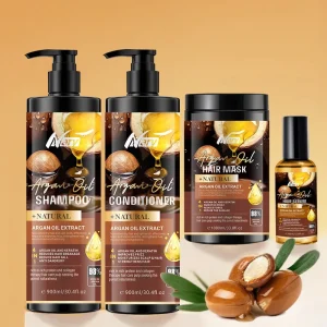 Customized Organic Argan Oil Shampoo and Conditioner Hair Oil Set Moisturizing Nourishing Soft Repair Hair Anti-dandruff
