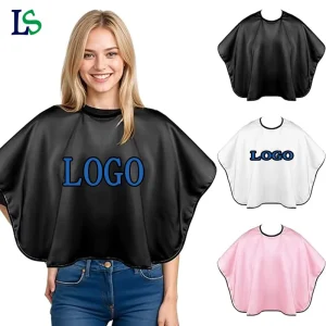 Customized Pink Black White Short Makeup Cape for Women Men Mini Makeup Bib Haircut Cape for Artist Shampoo Beauty Salon