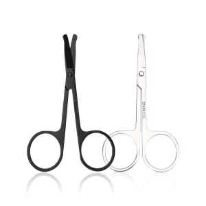 Customized Professional 9cm Stainless Steel Black Safety Hair Nose Scissors