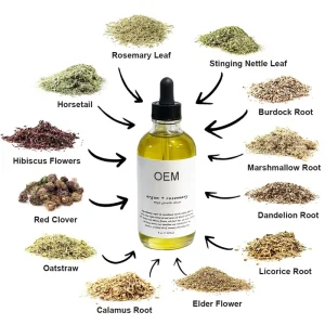 Customized Your Logo Organic Vegan Herbal Hair Growth Treatment Essential Oils for Hair Loss Prevention and Scalp Care