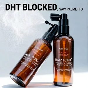 DHT Blocker Hair Growth Tonic Spray Natural Scalp Care Biotin Saw Palmetto Anti Hair Loss Volumizing Treatment for Men Women