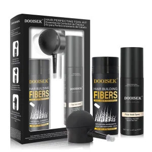 DOOISEK Hair Extention Fiber Instant Keratin Hair Building Fibers Waterproof Hair Thickening Powder Fibre Spray Applicator Topic