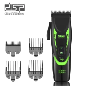 DSP Cordless Hair Clipper Adjustable Speed LED Display Ceramic Blade Rechargeable Low Noise