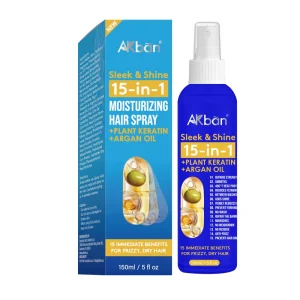 Daily Styling Anti Frizz Hair Finishing Spray Strong Hold for Curly Frizzy Herbal Ingredients Revitalize Natural Curls Sun