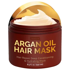 Deep Hydrating Argan Oil Keratin Hair Mask Moroccan Deep Treatment Conditioner for Dry Damaged Hair Repair