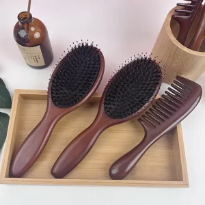 Detangling Hair Brush Bamboo Wooden Hair Comb for Women Boar Bristle Hair Brush and Massage for Hairbrush Category