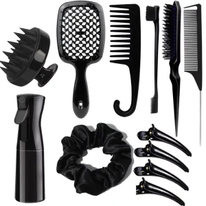 Detangling Hair Brush Set 12Piece Hair Care Kits Salon Hair Accessories Styling Tools