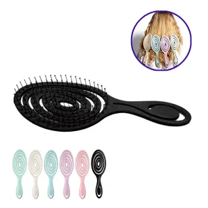 Detangling Plastic Hair Brush for Women Men Tangle-Free Straightening Styling Salon Comb Unique Spiral Design Fashion Cut