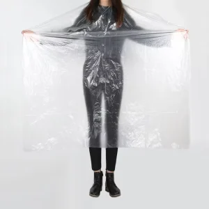 Disposable Barber Capes Disposable Plastic Hair Cutting Cape Hairdressing Waterproof Disposable Hair Salon Cape