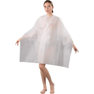 Disposable Barber Haircut Cape Transparent Waterproof Salon Capes Nonwoven Hairdressing Apron