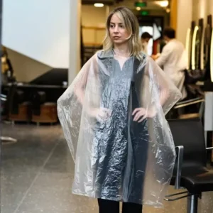 Disposable Hairdressing Gown Hair Cutting Cape Hairdressers Cape Plastic Waterproof Hair Shoulder Barber Capes