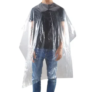 Disposable PE Salon Capes Disposable Apron Hairdresser for Hairdressing Cutting Shaving Hair Dyeing Cloak Bib