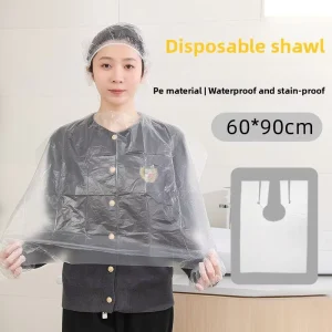 Disposable Waterproof PE Hairdressing Cape Thickened 60x90cm Plastic Apron Model 0012 for Hair Salons