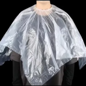 Disposable Waterproof PE Plastic Beauty Bib Hair Cutting Salon Hairdressing Cape for Hair Oil Color Perm Shawl for Barber Apron