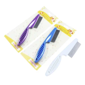 Dog & Cat Flea Comb Stainless Steel 304# Needles Fine toothed Dense Teeth Pet Grooming Supplies