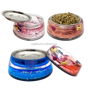 Dog Cat Transparent Acrylic Crystal Colorful Stand Pet Bowl New Creative Pet Bowls for Cat and Dog Novelty Water Bowl