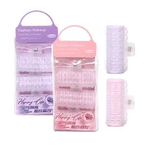 Double Layer Pink Curling Hair Clips Set 3PCS Elegant Curly Hair Styling Tools Self Grip Hair Roller Air Bangs Shaping
