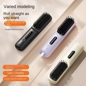 Dual Purpose Hair Straightener Brush for Straightening and Volumizing Multifunctional Hair Styling Accessory
