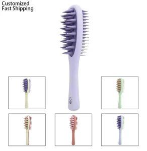 Dual Sided TPR Scalp Massage Brush for Scalp Cleansing & Hair Combing