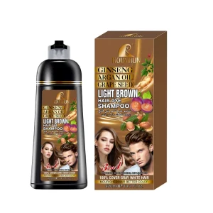 Dye Shampoo Long Lasting Ginseng Argan Oil Light Brown Vegan Hair Dye Shampoo