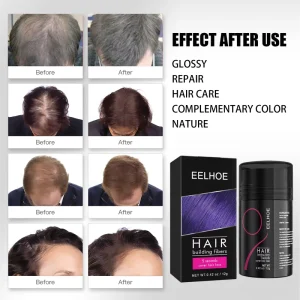 EELHOE Natural Instantly Thinning Hair Fiber Powder Hair Building Fibers Fully Black Hair Fiber