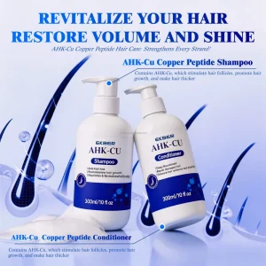 EKBER Boost Growth Repair Strengthen Smooth Frizz AHK Peptide Hair Growth Serum Shampoo and Conditioning