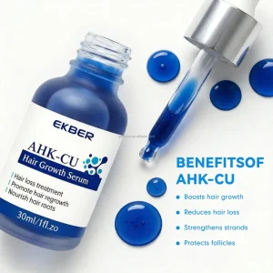 EKBER Custom Caffeine GHK-Cu AHK-Cu Hair Serum Hair Loss Prevention Scalp Nourishment Minimizes Shedding AHK-Cu Serum