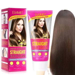 ELAIMEI Magic Professional Organic Soft Shape Correcting Hair Collagen Treatment Protein Keratin Hair Straightening Cream