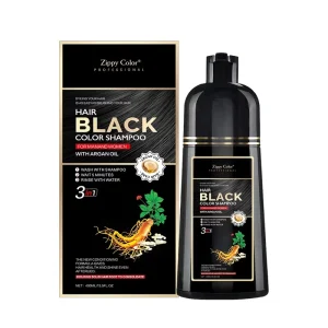 Easy Color Black Professional Permanent Organic Herbal Ammonia Free Hair Dye Shampoo for Gray Hair
